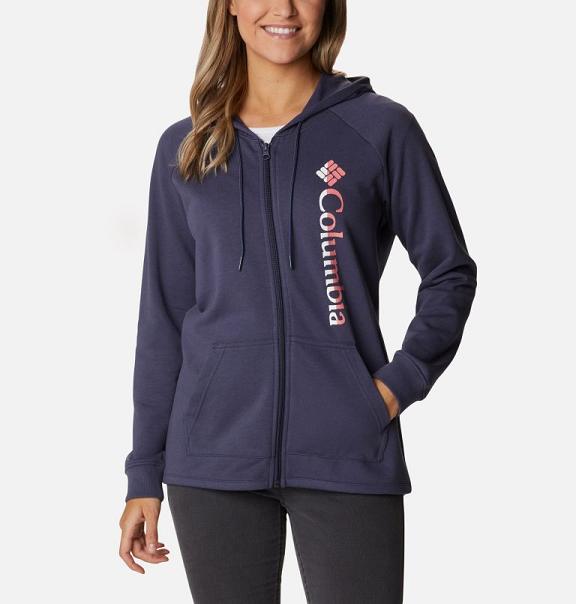 Columbia Logo Hoodies Blue For Women's NZ82143 New Zealand